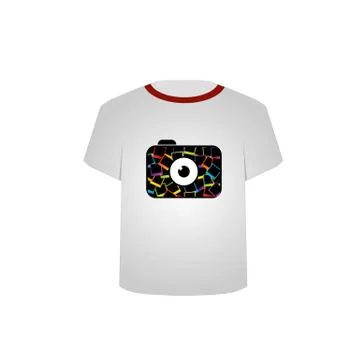 T Shirt Template-digital camera Stock Illustration