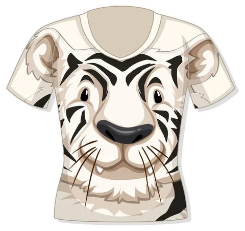 T-shirt with white tiger pattern Stock Illustration