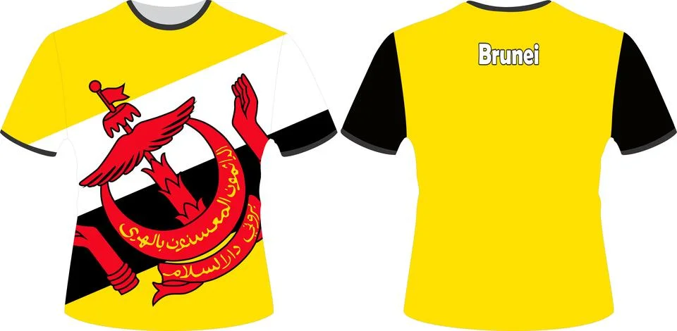 T Shirts Design with Brunei Flag Vector Stock Illustration