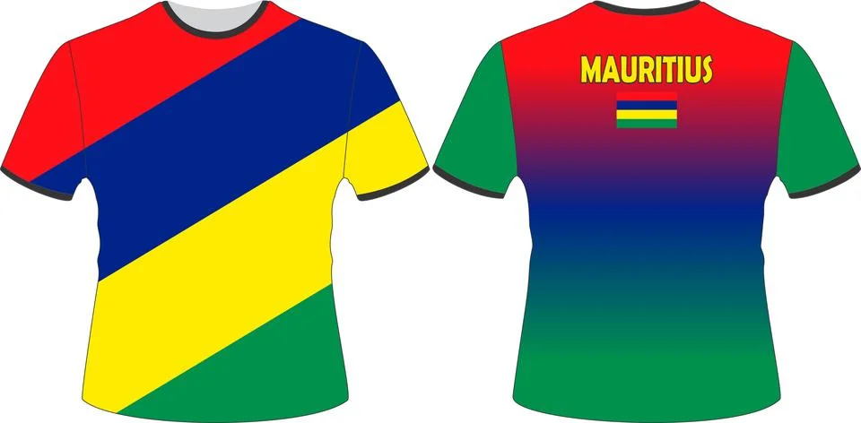 T Shirts Design with Mauritius Flag Vector Stock Illustration