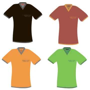 T-shirts in different colors Stock Illustration