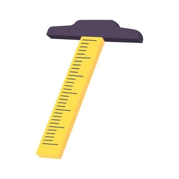 T Square drafting tool icon, cartoon style Stock Illustration