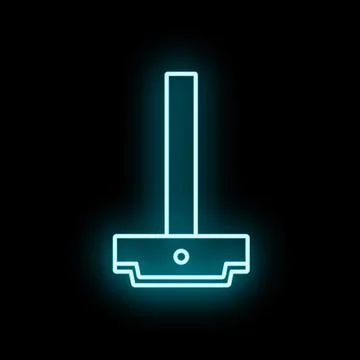T square drawing tool neon icon glow Stock Illustration