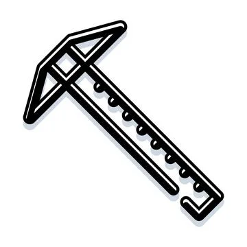 T square ruler drafting tool measuring design icon Stock Illustration