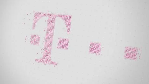 T-Systems logo being made with many numbers. Digital business conceptual Stock Illustration