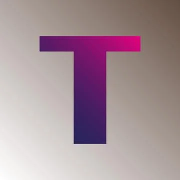 T text gradient color letter mark logo template vector design Stock Illustration