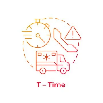 T time gradient outline concept icon Stock Illustration