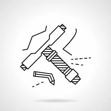 T-tool black line vector icon Stock Illustration