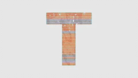 T to U Letter Switch in Glitchy Cartoon Style Stock Footage 254027321