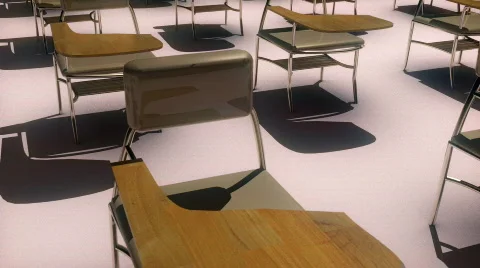 T173 school desks education educational Stock Footage