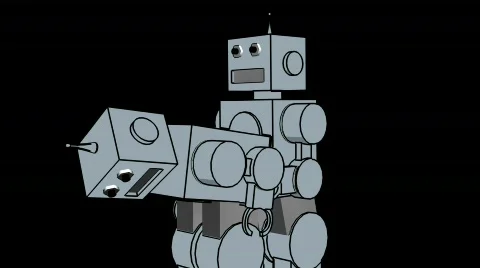 T185 robot PNG sex porn perverted immature CARTOON looping hentai humping fun Stock Footage