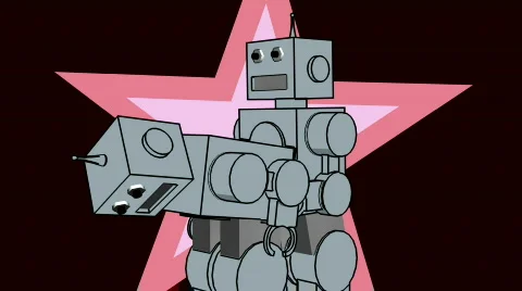 T185 robot sex porn perverted immature CARTOON looping hentai humping funny l Stock Footage