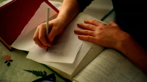 T193 rr homework basic write math writing 動画素材 739753