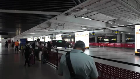 T2 Ride-Share Zone Pan Clip, Beijing Aug 26, 2025 Stock Footage 319418568