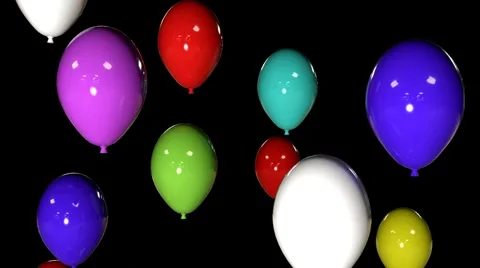 T302 PNG balloons happy birthday Stock Footage