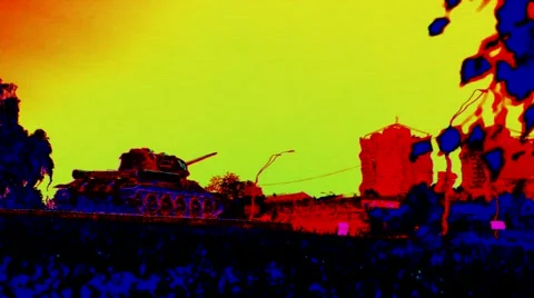 T34 the monument in Kiev Stock-Footage 52380164