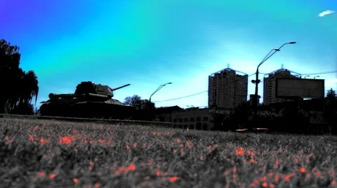 T34 the monument in Kiev_2 動画素材 52380162