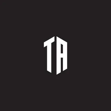 TA Logo monogram with hexagon shape style design template Stock Illustration