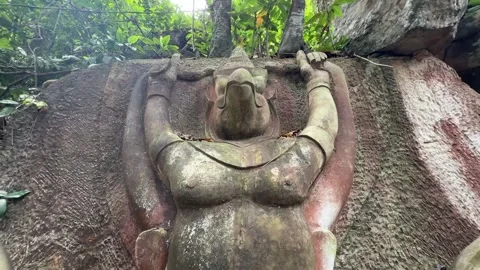 Ta Prasith Stone Carving at Koh Rong Samloem in Sihanoukville Cambodia Stock Footage 337090471