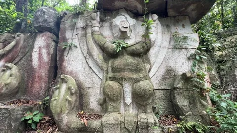 Ta Prasith Stone Carving at Koh Rong Samloem in Sihanoukville Cambodia Stock Footage 337090514
