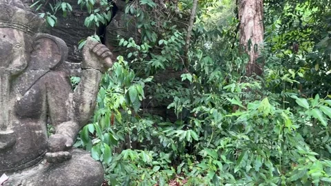 Ta Prasith Stone Carving at Koh Rong Samloem in Sihanoukville Cambodia Stock Footage 337090570