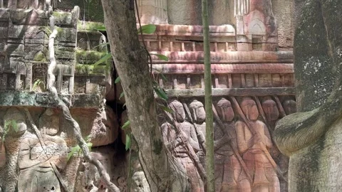 Ta Prasith Stone Carving at Koh Rong Samloem in Sihanoukville Cambodia Stock Footage 337090636