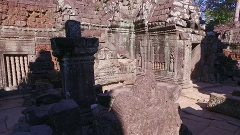 Ta Som Temple Courtyard To Trees Stock Footage 73244596