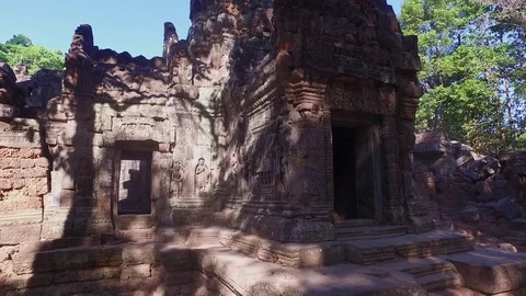 Ta Som Temple Wall Video stock 73243925