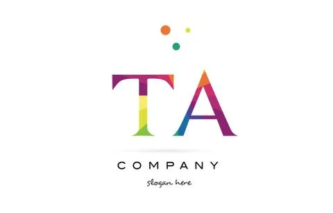 Ta t a  creative rainbow colors alphabet letter logo icon Stock Illustration