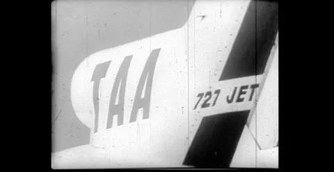 TAA Boeing 727 Whispering T-Jet, Australia, 1960s Видео 338233277