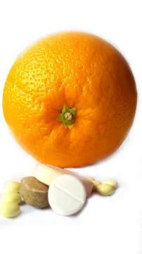 Tab and orange 스톡 사진