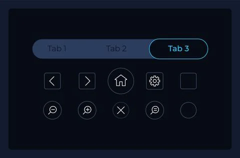 Tab bar and control system UI elements kit Illustrazione stock