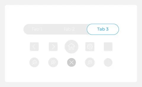 Tab bar and control system UI elements kit Stock Illustration