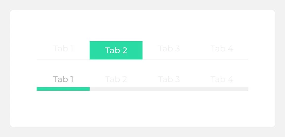 Tab bar menu UI elements kit Stock Illustration