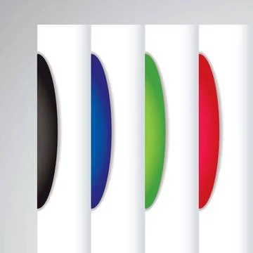 Tab elements Four web icon tab elements with copy space on white paper Cop... Stock Photos