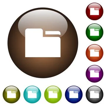 Tab folder color glass buttons Illustrazione stock