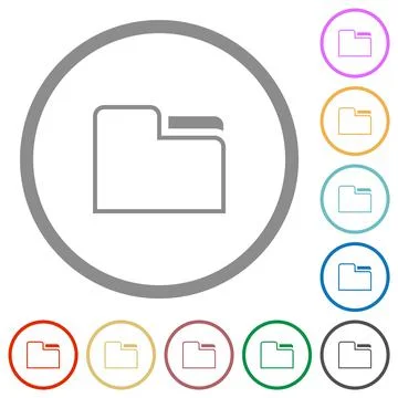 Tab folder outline flat icons with outlines Illustrazione stock