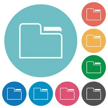 Tab folder outline flat round icons Illustrazione stock