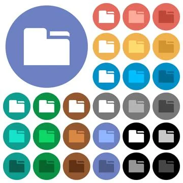 Tab folder round flat multi colored icons Illustrazione stock
