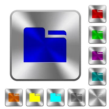 Tab folder rounded square steel buttons Stock Illustration