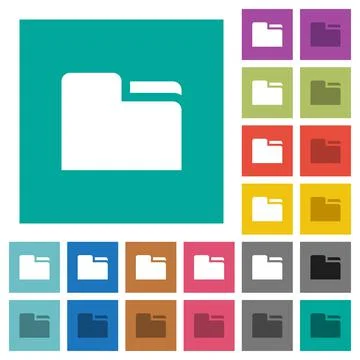 Tab folder square flat multi colored icons Illustrazione stock