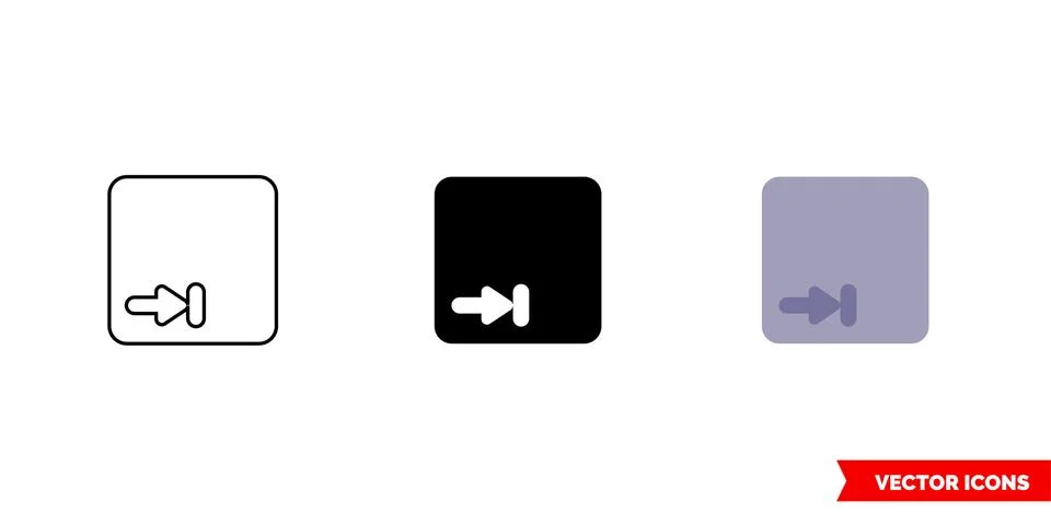 Tab mac icon of 3 types color, black and white, outline. Isolated vector sign Stock Illustration