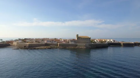 Tabarca Island from a drone point of view, Alicante, Spain Stock Footage 222336657