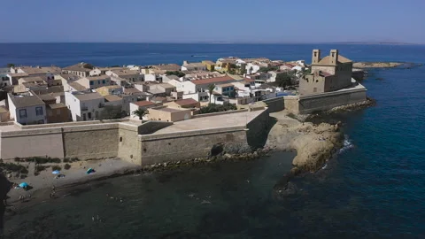 TABARCA, SPAIN – AUGUST 16, 2024. Aerial view of Tabarca island. Stock Footage 282686085