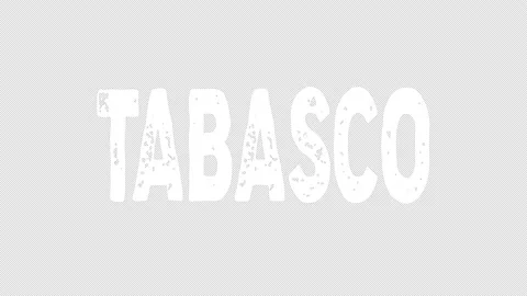 Tabasco. White animated text. Transparent Alpha channel, 4K. Stock Footage 154885989