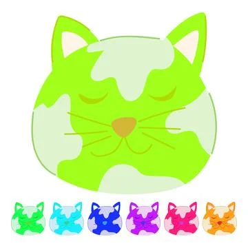 Tabby cat face vector cartoon graphic Illustrazione stock