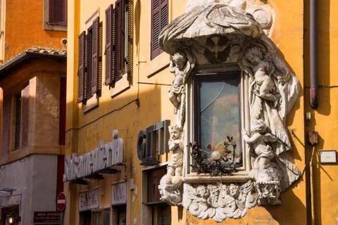 Tabernacle at the intersection of via della dataria and via di s. vincenzo  i Stock Photos