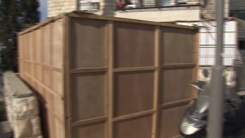 Tabernacles on the street of Jerusalem. C0011-01 Video stock 98568581