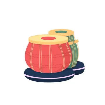 Tabla drums flat color vector object イラスト素材