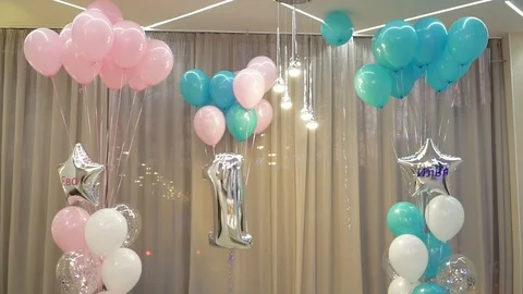 Table for 1 year celebration Stock Footage 101716941